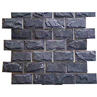 black slate stone wall